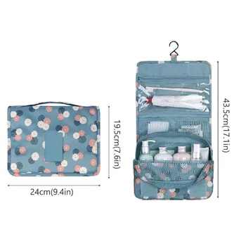 Unisex Azul de Impresión Colgando de Viaje Bolsa de Almacenamiento de la bolsa zip lock Útil bolsa de Cosméticos Llevar artículos de Aseo Organizador de Viaje bolsa de almacenamiento