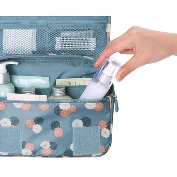 Unisex Azul de Impresión Colgando de Viaje Bolsa de Almacenamiento de la bolsa zip lock Útil bolsa de Cosméticos Llevar artículos de Aseo Organizador de Viaje bolsa de almacenamiento