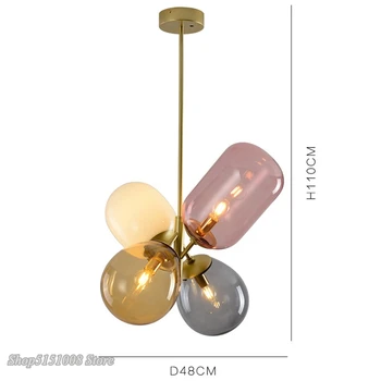 Nórdicos Colorido globo de Cristal LED Luces Colgantes preciosos Hijos Dormitorio Comedor Colgando de las Lámparas de la Luminaria de Alumbrado de decoración
