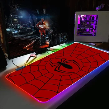 Gran RGB Gaming Mouse Pad Spidermans Equipo Mousepad de la Retroiluminación Led de la Superficie Mause Pad del Teclado Mat DIY Personalizado