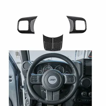 Chuang Qian Conjunto Completo(18PCS) Decoración Interior Trim Kit Para Jeep Wrangler JK 4 Puerta 2011-2018 (Fibra de Carbono)