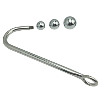 Pequeño mediano grande y redonda cabeza de bola elegir metal gancho anal butt plug dilatador de aleación de aluminio de la próstata masajeador de juguetes sexuales para hombres