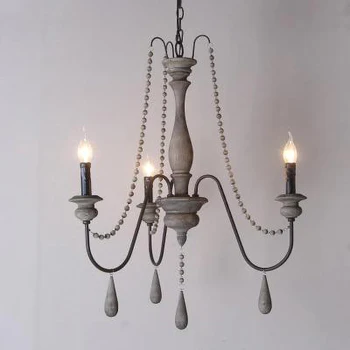 Retro de madera Maciza Iluminación de la lámpara Lustres Para la Sala de estar Dormitorio Cocina Decoración para el Hogar Artefactos de iluminación lámparas de vela