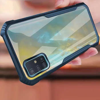 Claro Original de la caja del Teléfono Para Samsung Galaxy A71 Cubierta de la caja de Lujo de Parachoques de protección de la Capa Transparente Para Samsung A51 Casos