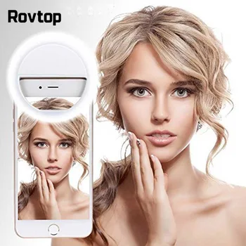 Rovtop USB LED de carga Selfie Anillo de Luz para el Iphone Iluminación Suplementaria Selfie Mejora de la Luz de Relleno Para Teléfonos