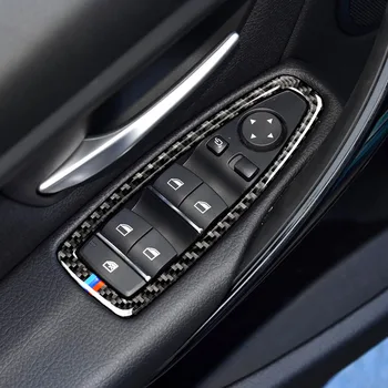 4pcs Conjunto de la Ventana de Coche Interruptor de la Tapa del Armazón de Recorte de Interiores en Fibra de Carbono para BMW F20 F21 F30 F34 Auto Piezas de Modificación M8617
