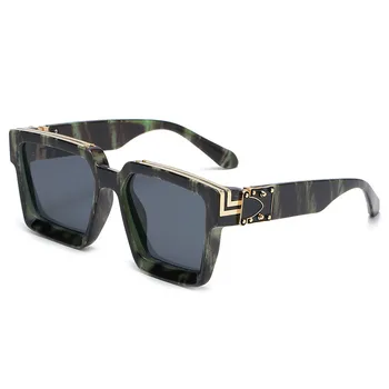 De lujo de la Marca del Diseñador de Gafas de sol de la Plaza de las Mujeres de los Hombres 2020 de la Moda Gruesas Gafas de montura de Mens UV400 Macho Retro gafas