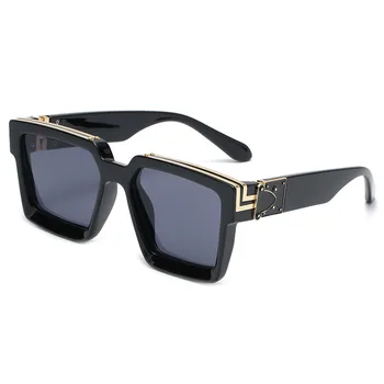 De lujo de la Marca del Diseñador de Gafas de sol de la Plaza de las Mujeres de los Hombres 2020 de la Moda Gruesas Gafas de montura de Mens UV400 Macho Retro gafas