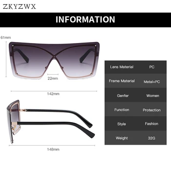 ZKYZWX Tendencias de la Plaza de Gafas de sol de las Mujeres de Una sola Pieza Gradiente de la Lente de Gafas de sol para los Hombres de Diseño de Lujo de la Calle Tiro de gran tamaño Gafas de