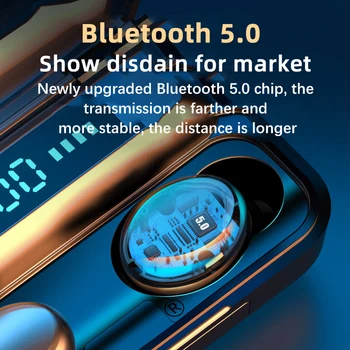 F9-32 TWS Bluetooth V5.0 Auriculares auricular Inalámbrico Con Micrófono de los Deportes de la prenda Impermeable de los Auriculares 1200Mah de Caja de Carga Para Android