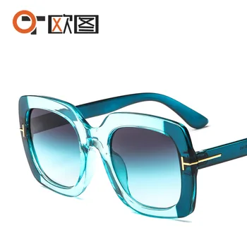 TF gafas de sol de las mujeres de los hombres 2020 uv400 verde leopardo de moda de playa, gafas de sol de gran tamaño cuadrado de oculos de sol feminino