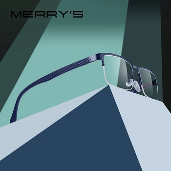 MERRYS de DISEÑO de los Hombres de Titanio de la Aleación de Gafas de Marco TR90 Piernas Miopía de Anteojos Ópticos Marco de Estilo de Negocios S2221