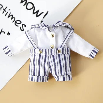 Bjd ropa ob11 ropa de bebé de la Camisa de los pantalones cortos Peleles traje azul marino para obitsu11,GSC ,body9, Molly ,1/12bjd Uniforme de la muñeca accesorios