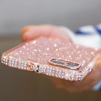 De lujo de Diamantes caja del Teléfono 2020 de diamantes de imitación Metal de Parachoques Brillo de la contraportada Para el iPhone 6 Pluss 7 8 X Xr Xs 11 Pro Max 12 Mini