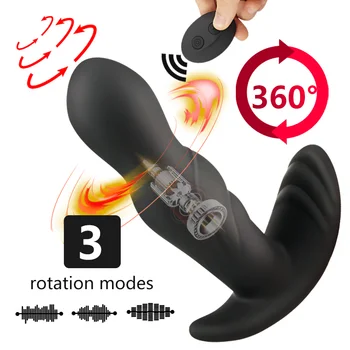 360 Grados De Rotación Anal Vibrador Para Hombres Masajes De Próstata Plug Anal Vibrador Control Remoto Butt Plug Adulto Juguete Del Sexo Para Las Mujeres