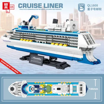 Ideas Ladrillos Crucero Modular Ladrillos Titanic Moc Ladrillos Bloques de Construcción de Juguetes Barco de Bloques de Modelo Cuántico Del Mar 2428Pcs