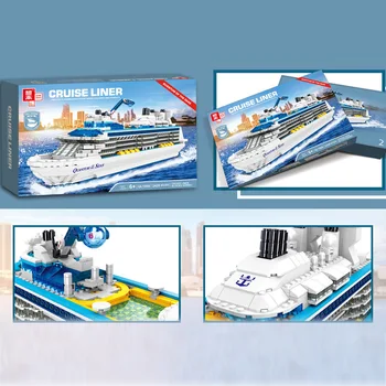 Ideas Ladrillos Crucero Modular Ladrillos Titanic Moc Ladrillos Bloques de Construcción de Juguetes Barco de Bloques de Modelo Cuántico Del Mar 2428Pcs