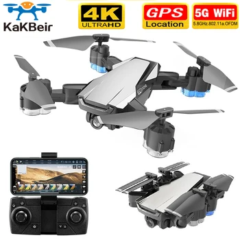 KaKBeir H3 GPS Drone con 4k FPV Ajustable HD de Doble Cámara WIFI FPV RC Quadcopter Plegable Drones GPS Me Sigue Helicóptero Juguetes