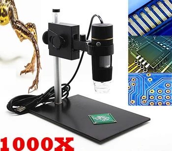 2020 Digital Portátil Microscopio Electrónico Endoscopio Lupa de la Cámara de Vídeo 1000X 8 LED de 2 megapíxeles Con Soporte para Elevación Microscopio USB