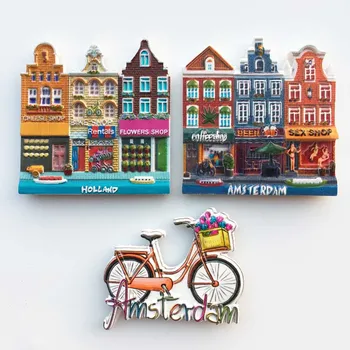 BABELEMI países Bajos Turístico, tienda de Regalos Imanes de Nevera Amsterdam Sexy Shop Casa de colores Bicicleta Refrigerador Magnético Pegatinas