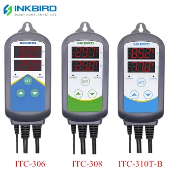 Inkbird de Calefacción de Enfriamiento Pre-cableado del Controlador de Temperatura 3 Tipos de la UE Controlador de Temperatura de la ITC-306 , ITC-308 , ITC-310T-B