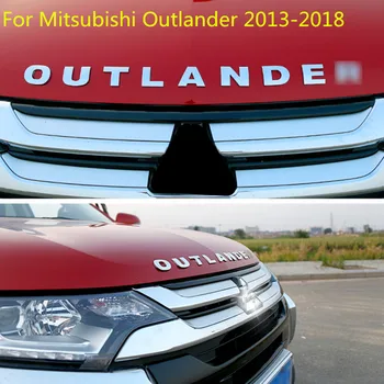 Carro de Acero Inoxidable DELGADO para Outlander Redacción 3D Carta de la etiqueta Engomada de ajuste Para el Mitsubishi Outlander 2013-2018 Coche estilo