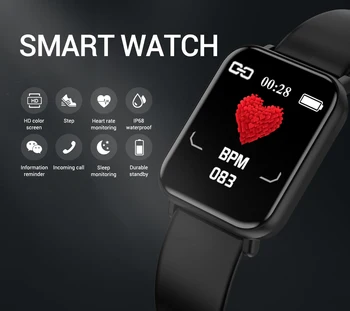 Willgallop R16 Smartwatch de la prenda Impermeable IP68 Corazón de la Presión Arterial Monitor de Fitness Tracker Hombres Mujeres Para IOS/Android