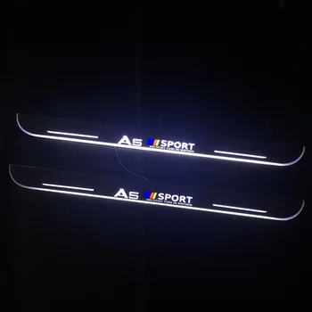 LED de desgaste de la Placa de Pedal de luces de coche Umbral de la puerta de la Vía de la Luz Para Audi A5 Coupe B8 B9 Acrílico Movimiento lámparas