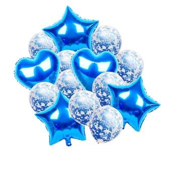 15Pcs de Oro Rosa de Confeti Globos de Látex de Estrellas en Forma de Corazón de papel de Aluminio Globos de Cumpleaños Decoraciones de Fiesta de los Niños de la Ducha del Bebé Suministros