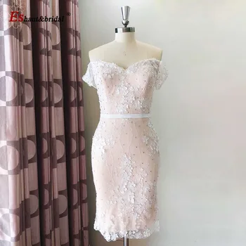 De lujo de Encaje vestido de cóctel para las mujeres 2020 el Hombro de la Sirena Corto Regreso a casa Vestidos de Fiesta