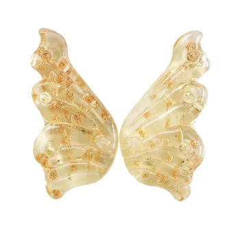 5Pairs las Alas de la Mariposa de Murano Perlas de Color Oro Folil Perlas de Vidrio Para la Fabricación de la Joyería de la Pulsera hecha a Mano de BRICOLAJE Accesorios
