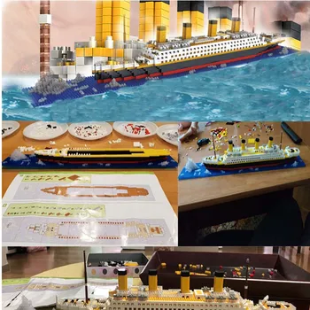 LOZ 1860 pc titanic barco de crucero modelo de barco de BRICOLAJE Diamante lepining la Construcción de Bloques, Ladrillos Kit de los juguetes de los niños