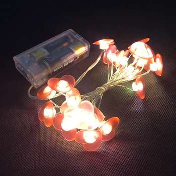 LED de luces de hadas de Corazón Rojo de la Longitud de la batería AA operado decoración navideña Chirstmas luz de cobre de la cadena de parte de la iluminación de la cadena de la lámpara