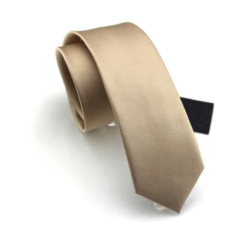 De alta Calidad De 2019 Nuevos Diseñadores de las Marcas de Moda Casual de Negocios 6cm Delgada corbata para los Hombres de Corbata de Color Sólido de Oro con la Caja de Regalo