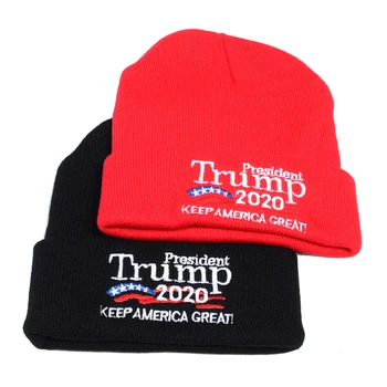 Hacer Grande a estados unidos de Nuevo Bordado del sombrero de la Bandera de estados UNIDOS 2020 Donald Trump Sombrero reelección Knit Beanie gorro de Invierno Cálido sombrero de Esquí