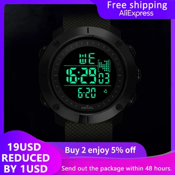 SMAEL Superior de Lujo Relojes de los Deportes de los Hombres Impermeable LED Digital Reloj de Moda Casual Hombres relojes de Pulsera de Reloj de Relogio Masculino