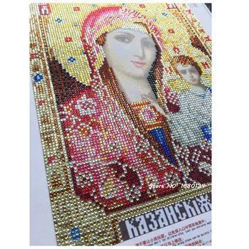 RUBOS Madre de dios Iverskaya Othodox Icono de Diamante Bordado de la Religión Diamante Mosaico de BRICOLAJE 5D Artesanía de Cristal Cordón de Perforación Decoración de Set de Regalo