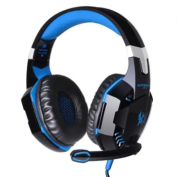 KOTION CADA Stereo Gaming Headset para Xbox One PS4 PC, Sonido Envolvente con la oreja los Auriculares con Cancelación de Ruido Micrófono Luces LED