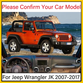 Para Jeep Wrangler JK 2007~2017 Anti-Slip Mat Panel de la Cubierta de la Almohadilla de Parasol Dashmat Accesorios