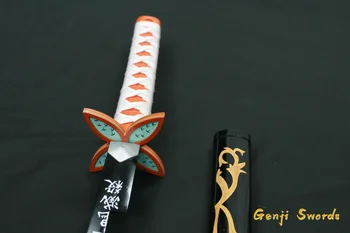 Demon Slayer: Kimetsu no Yaiba Anime Japonés Kochou Shinobu Cosplay Réplica de la Espada de Acero al Carbono