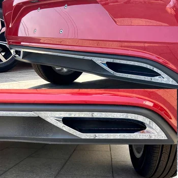 3Pcs Paragolpes Trasero, Difusor Labio Deflector de salida de Aire de Escape de la Tapa de las Tiras de ajuste Para Volkswagen para VW Polo MK6 Polo Más 2018 2019 20+