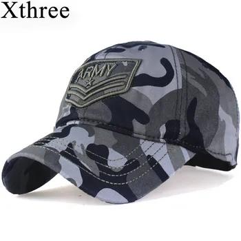 Xthree camuflaje gorra de béisbol Carta ejército snapback Sombrero para los hombres Cap gorra casquette papá sombrero de Mayorista
